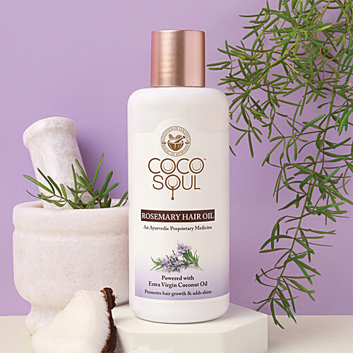Coco Soul Rosemary Hair Oil, 200 ml  With Extra Virgin Coconut Oil, Promotes Hair Growth & Adds Shine, Vegan & Cruelty Free