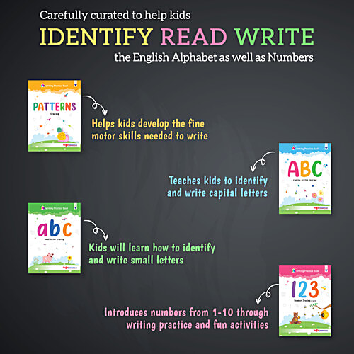 Target Publications Writing Practice Book - For Kids 2 to 6 Years, 4 pcs (Set of 4) 
