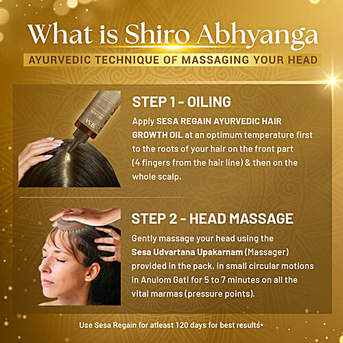 Sesa Ayurvedic Regain Oil Refill Pack - 100% Natural, Ayurvedic Certified, Clinically Proven, 100 ml  Made With Kshir Pak Vidhi, 26 Medicinal Herbs, 6 Essential Oils, Pure Cow Milk