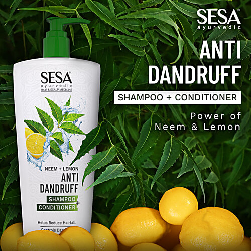 Sesa Ayurvedic Anti Dandruff Shampoo + Conditioner - Power Of Neem & Lemon, No Paraben, 500 ml