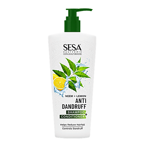Sesa Ayurvedic Anti Dandruff Shampoo + Conditioner - Power Of Neem & Lemon, No Paraben, 500 ml