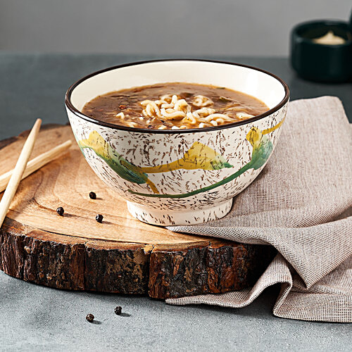 bb home Earth Serving/ Mixing/ Salad/ Cereal Bowl, Hand Painted Ceramic, Stormy Yellow Green, 500 ml