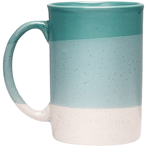 bb home Earth Tea/Coffee Ceramic Mug - With Lid/Coaster, Hand Crafted, Wave Blue, 180 ml
