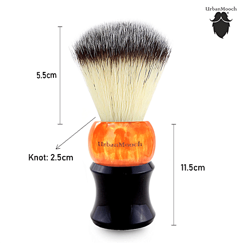 UrbanMooch Resin Shaving Brush - Orange & Black, 1 pc  