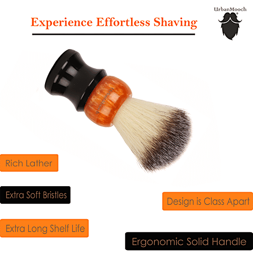 UrbanMooch Resin Shaving Brush - Orange & Black, 1 pc  