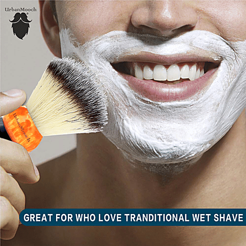 UrbanMooch Resin Shaving Brush - Orange & Black, 1 pc  