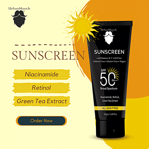 UrbanMooch Sunscreen - SPF 50, Broad Spectrum, PA+++, 50 g  Oil Free