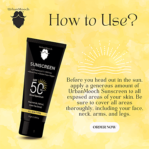 UrbanMooch Sunscreen - SPF 50, Broad Spectrum, PA+++, 50 g  Oil Free