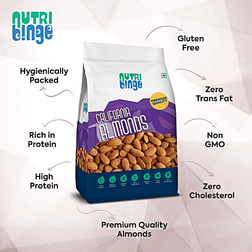 Nutri Binge Premium California Almonds, 500 g  