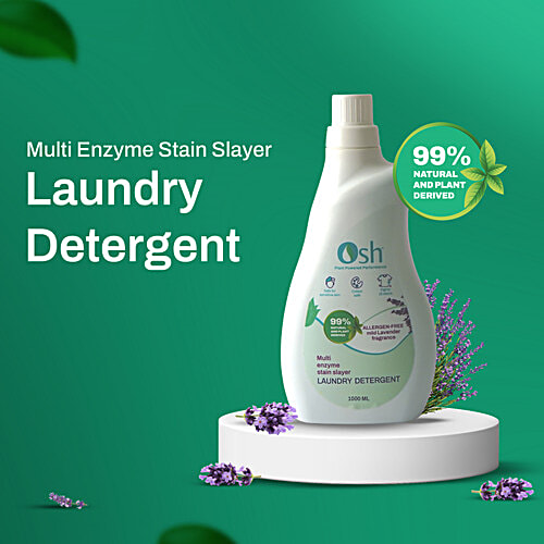 Osh Laundry Detergent - Mild Lavender Fragrance, 1 L (Pack of 2) 99% Natural & Plant Derived, Allergen Free, Safe For Sensitive Skin, Colour Safe