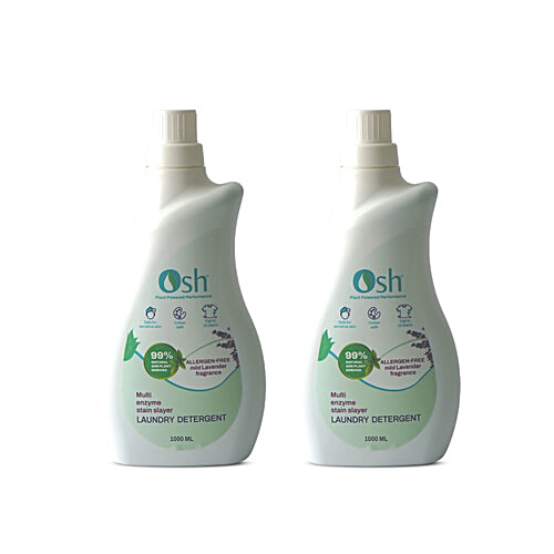 Osh Laundry Detergent - Mild Lavender Fragrance, 1 L (Pack of 2) 99% Natural & Plant Derived, Allergen Free, Safe For Sensitive Skin, Colour Safe