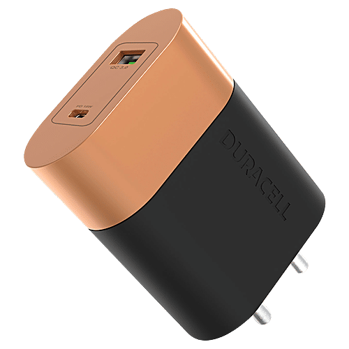Duracell 36 W Fast Wall Charger Adapter - Type C Power Delivery & QC 3.0 USB Charger, iPhone, iPad, Smartphones, 1 pc  