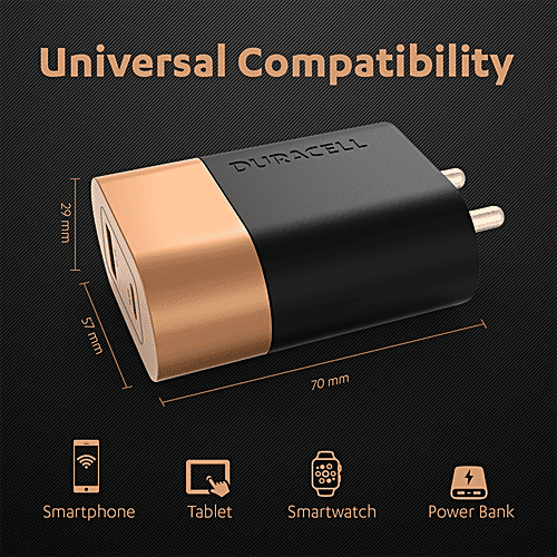 Duracell 36 W Fast Wall Charger Adapter - Type C Power Delivery & QC 3.0 USB Charger, iPhone, iPad, Smartphones, 1 pc  