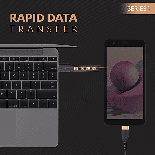 Duracell Type A To Micro USB 2A Braided Fast Charging Cable & Data Sync - 1.2 m, Series 1, Black, 1 pc  QC 2.0/3.0 Charging