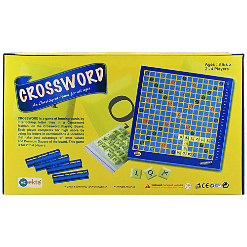 Ekta Crossword An English Word Puzzle Game Crossword Board Game For English Learning - Yellow, 1 pc  World's Favourite Word Game
 2-4 Players
