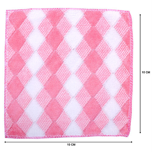 JBG Home Store Luxury Microfiber Face Towel - Diamond Pattern, 10 x 10 cm, Multicolour, 6 pcs  