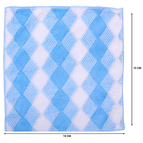 JBG Home Store Luxury Microfiber Face Towel - Diamond Pattern, 10 x 10 cm, Multicolour, 6 pcs  