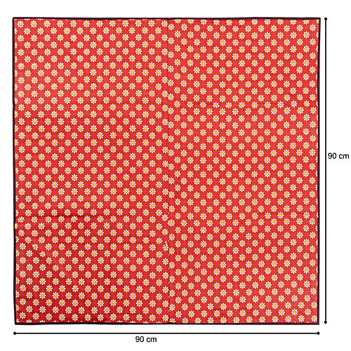 JBG Home Store Reversible PVC Bedsheet Protector - Check & Floral Print, Assorted Colour, 92 X 92 cm, 1 pc Food Mats, Foldable and lightweight