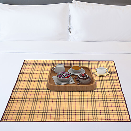 JBG Home Store Reversible PVC Bedsheet Protector - Check & Floral Print, Assorted Colour, 92 X 92 cm, 1 pc Food Mats, Foldable and lightweight