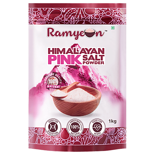 Ramyeon Himalayan Pink Salt Powder, 1 kg  Natural, Good For Digestion, Good For Heart