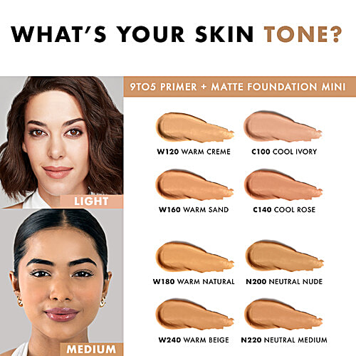 Lakme 9 To 5 Primer + Matte Foundation Mini, 15 ml C140 Cool Rose Built In Primer, Long Lasting Finish