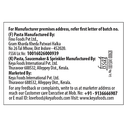 Keya Arrabiata Pasta - Italian Style, Fusilli, With Tangy Sauce Maker & Herbs Sprinkler, 96.5 g Pouch Made With Soft Suji/Rawa