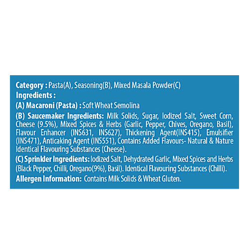 Keya Mac & Cheese Pasta - American Style, Macaroni, With Creamy Sauce Maker & Extra Herby Sprinkler, 95.5 g Pouch Made With Soft Suji/Rawa