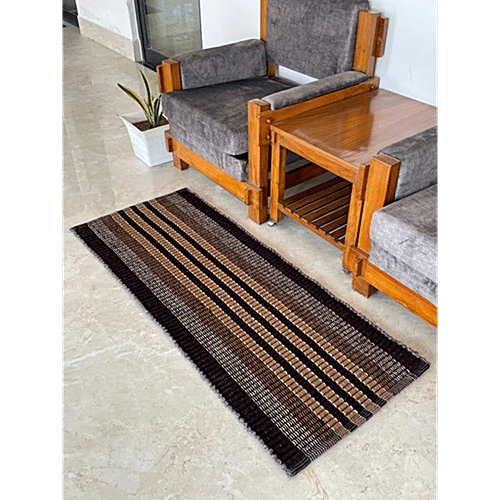 VTI Home Collection Cotton Polyester Hand Woven Door/Floor/Bath Mat/ Runner - Soft, Durable & Washable, 1 pc  