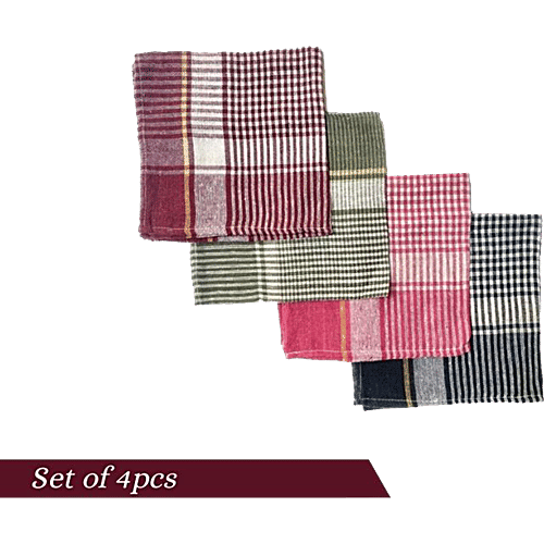 VTI Home Collection Cotton Cleaning/ Kitchen Duster/ Napkin - Multi-Colour/ Assorted, Soft, Durable, Washable & Absorbent, 4 pcs  