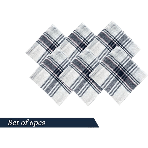 VTI Home Collection Cotton Cleaning/ Kitchen Duster/ Napkin - Soft, Durable, Washable & Absorbent, White, 6 pcs  