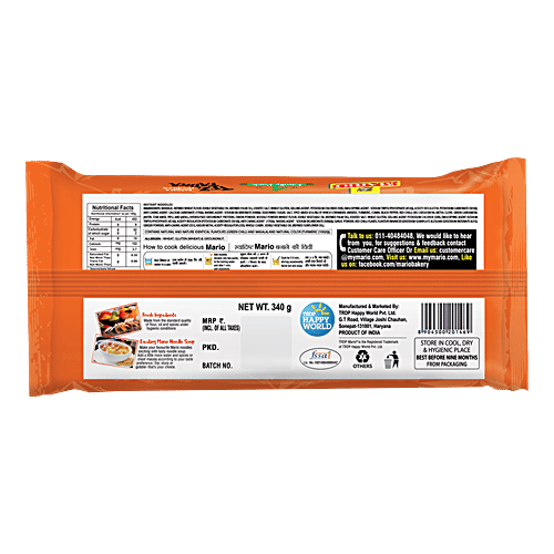 TRDP MARIO Tez Tadks Instant Masala Noodles - Family Pack, 340 g (Get Free Stainless Steel Spork)