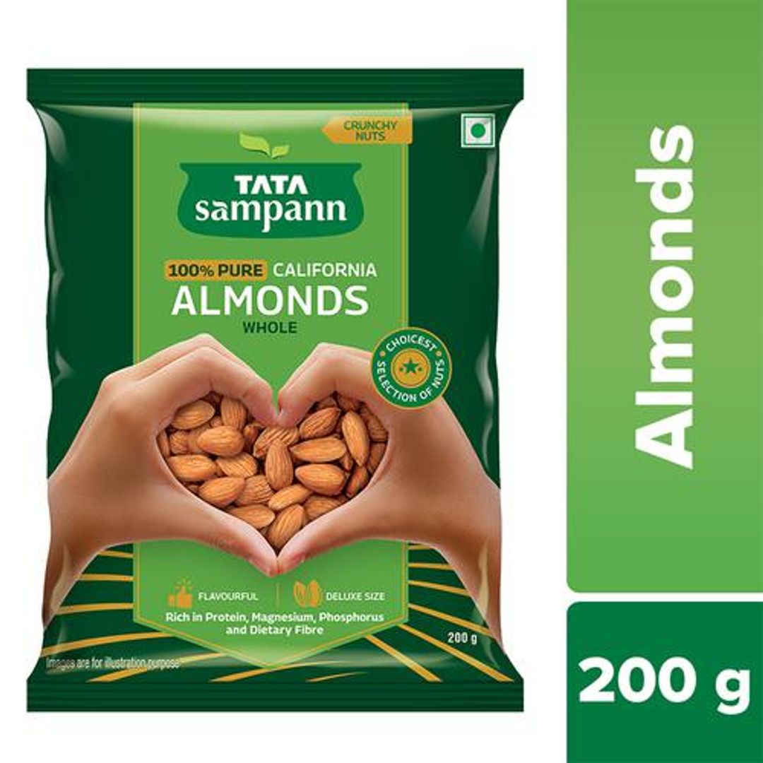 Tata Sampann 100% Pure California Almonds/Badam - Whole, 200 g 