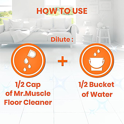 Mr. Muscle Disinfectant Floor Cleaner Liquid - Lavender, Kills 99.9% Germs, 1 L  Cleans, Freshens & Restores Shiny Floor