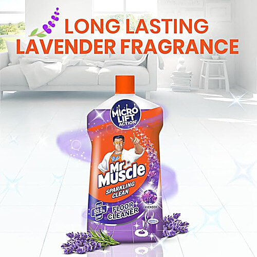 Mr. Muscle Disinfectant Floor Cleaner Liquid - Lavender, Kills 99.9% Germs, 1 L  Cleans, Freshens & Restores Shiny Floor