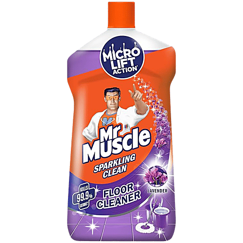 Mr. Muscle Disinfectant Floor Cleaner Liquid - Lavender, Kills 99.9% Germs, 1 L  Cleans, Freshens & Restores Shiny Floor