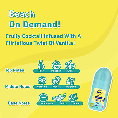 Plum BodyLovin' Hawaiian Rumba Deodorant Roll-On - Lactic Acid & Green Tea Extract, 50 ml  Fresh Beachy Fragrance, 48 Hour Odour Control, 100% Vegan