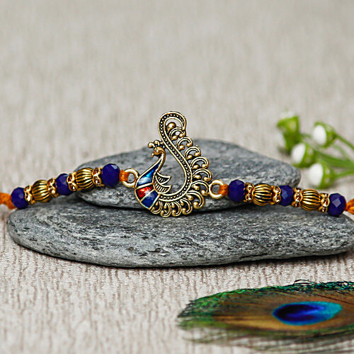 eCraftIndia Designer Peacock Rakhi, 1 pcs  