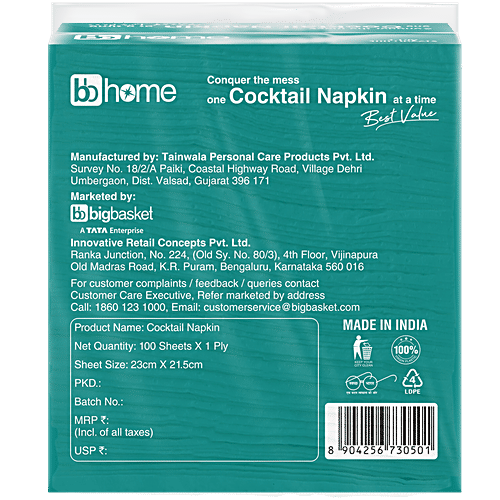 bb home Cocktail Napkin - 1 Ply, 100 Pulls