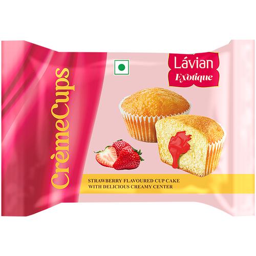 Lavian Exotique Crème Cups - Strawberry Flavoured Cupcake, With Delicious Creamy Center, 20 g  