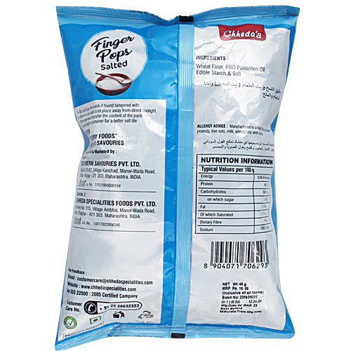 Chhedas Finger Pops Salted, 45 g Pouch 
