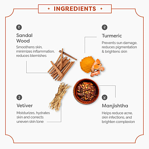 Ayuga 1% Chandanam Face Wash, With Sandalwood & Turmeric, Skin Brightening Facial Cleanser, 100 ml  