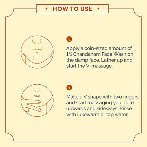 Ayuga 1% Chandanam Face Wash, With Sandalwood & Turmeric, Skin Brightening Facial Cleanser, 100 ml  