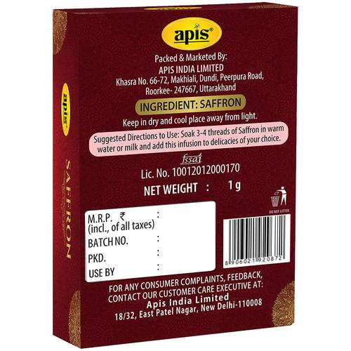 Apis Saffron - 100% Pure & Natural, 1 g  