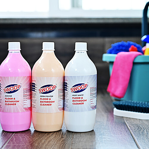 Swoop Milky White Floor & Bathroom Cleaner, 1 L  