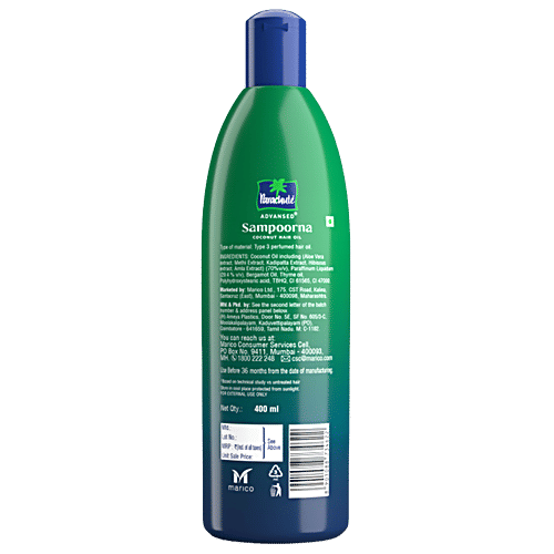 Parachute Advansed Sampoorna Coconut Hair Oil, 400 ml  For Long, Thick & Black Hair