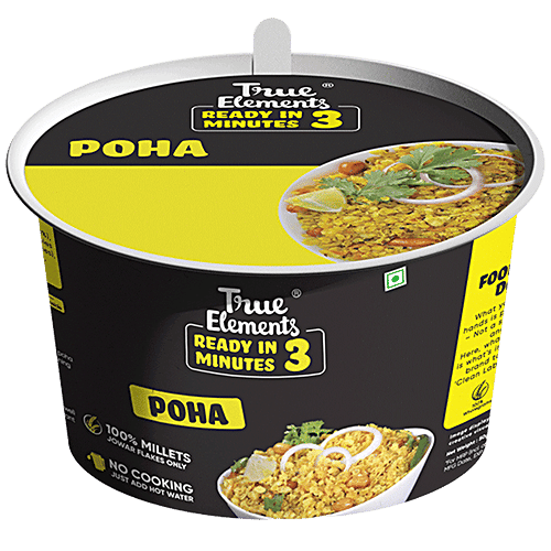 True Elements Jowar Poha, 50 g  Made with Jowar Flakes, Healthy Breakfast Cereal, Ready to Cook