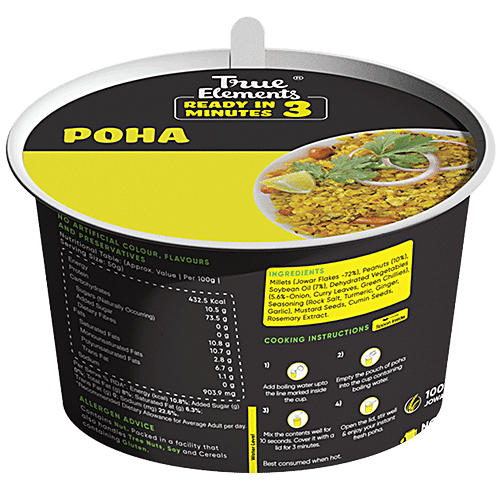 True Elements Jowar Poha, 50 g  Made with Jowar Flakes, Healthy Breakfast Cereal, Ready to Cook