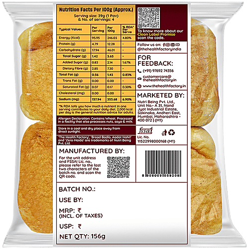 The Health Factory Bombay Pav, 156 g  