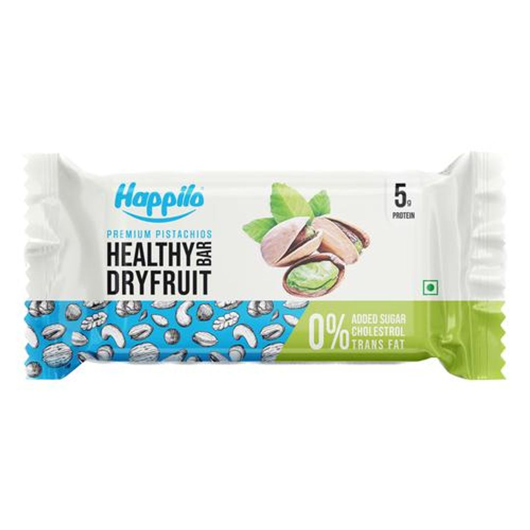 Happilo Premium Pistachios Healthy Dryfruit Bar, 35 g (Pack of 6)