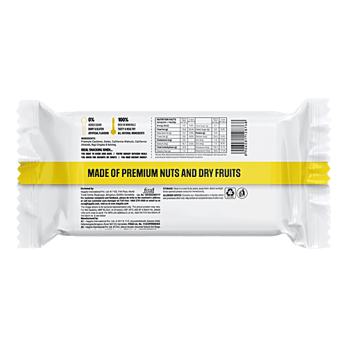 Happilo Premium Walnuts Healthy Dryfruit Bar, 35 g (Pack of 6) Premium Nuts & Dry Fruits
 Protein Rich